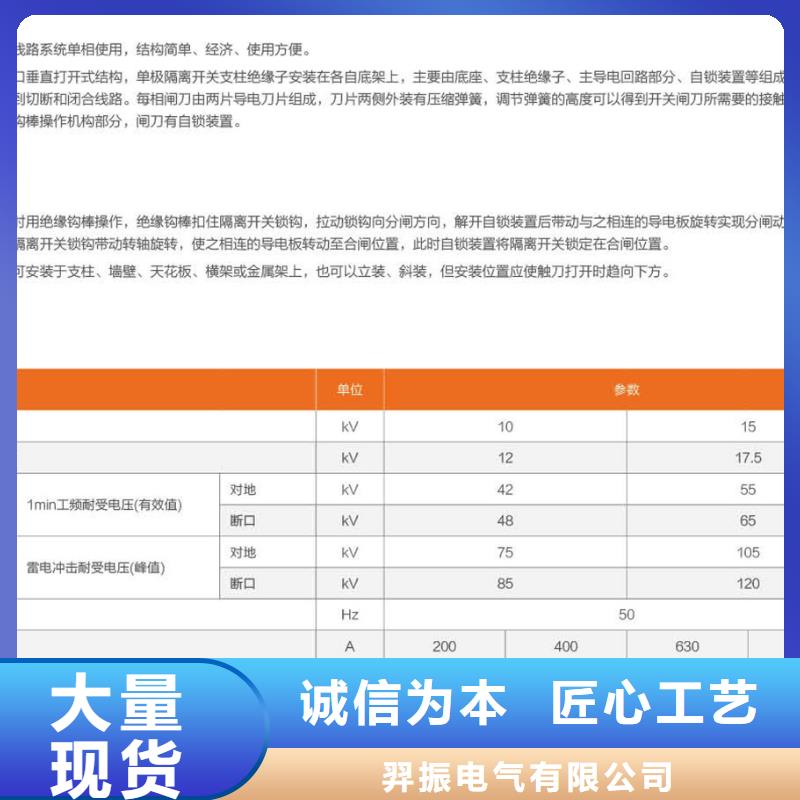 10KV单级隔离开关HGW9-10KV/200