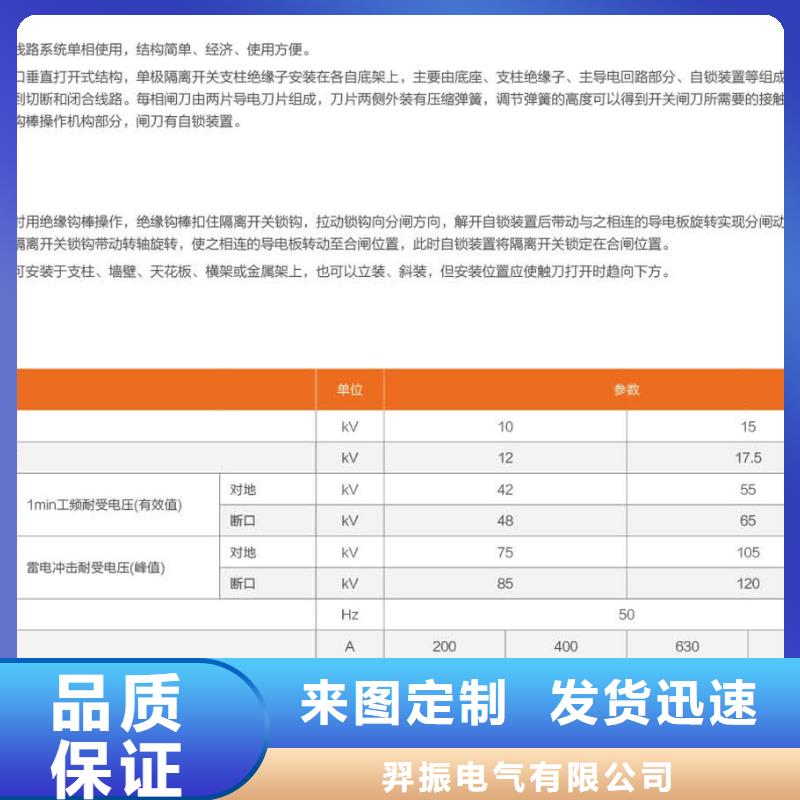 10KV单级隔离开关HGW9-10KV/200